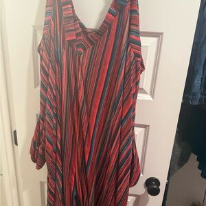 Striped Red and Black Women's Dress